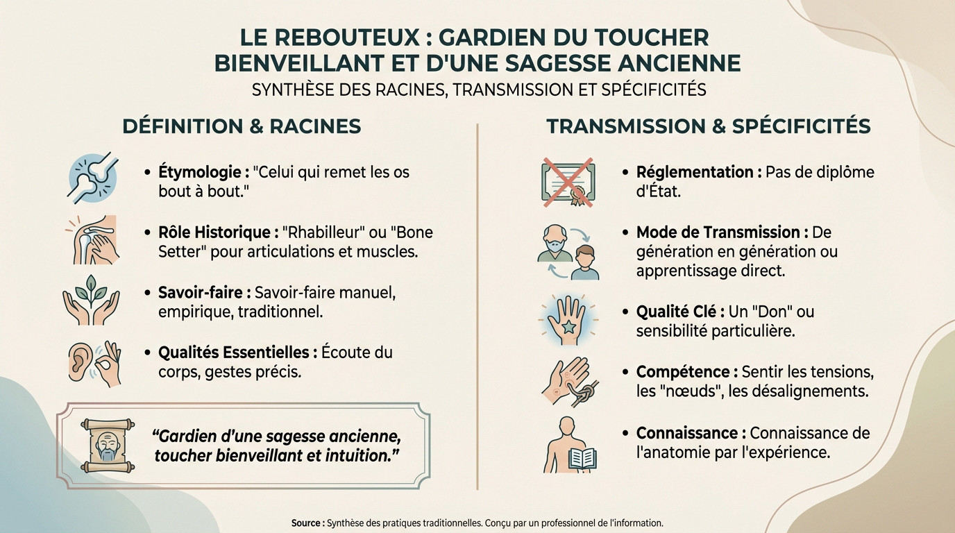 Mains bienveillantes d'un rebouteux pratiquant un soin traditionnel pour apaiser les tensions