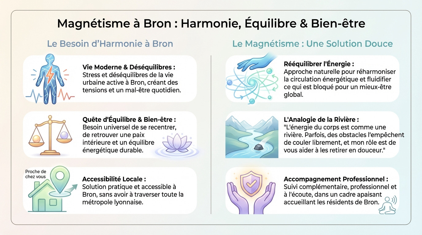 Séance de magnétisme douce pour retrouver l'équilibre énergétique proche de Bron