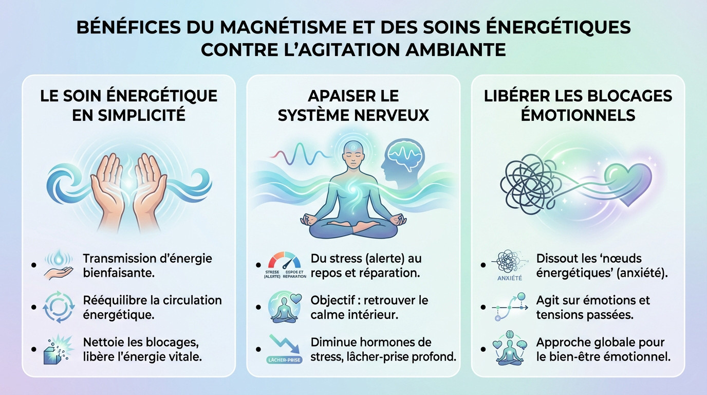 Séance de magnétisme pour apaiser le stress et l'agitation mentale