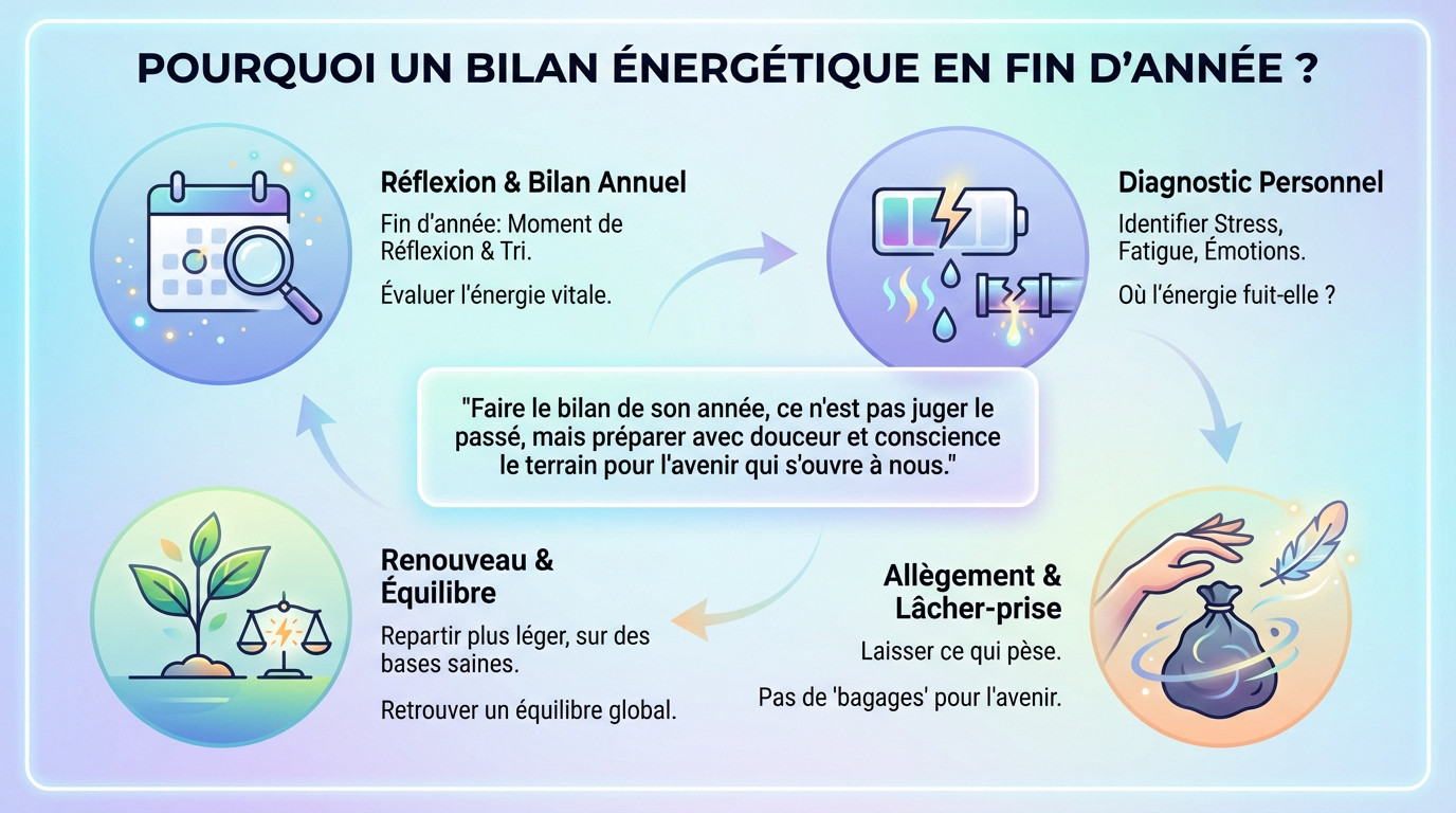 Ambiance douce et apaisante pour un bilan énergétique de fin d'année à Lyon