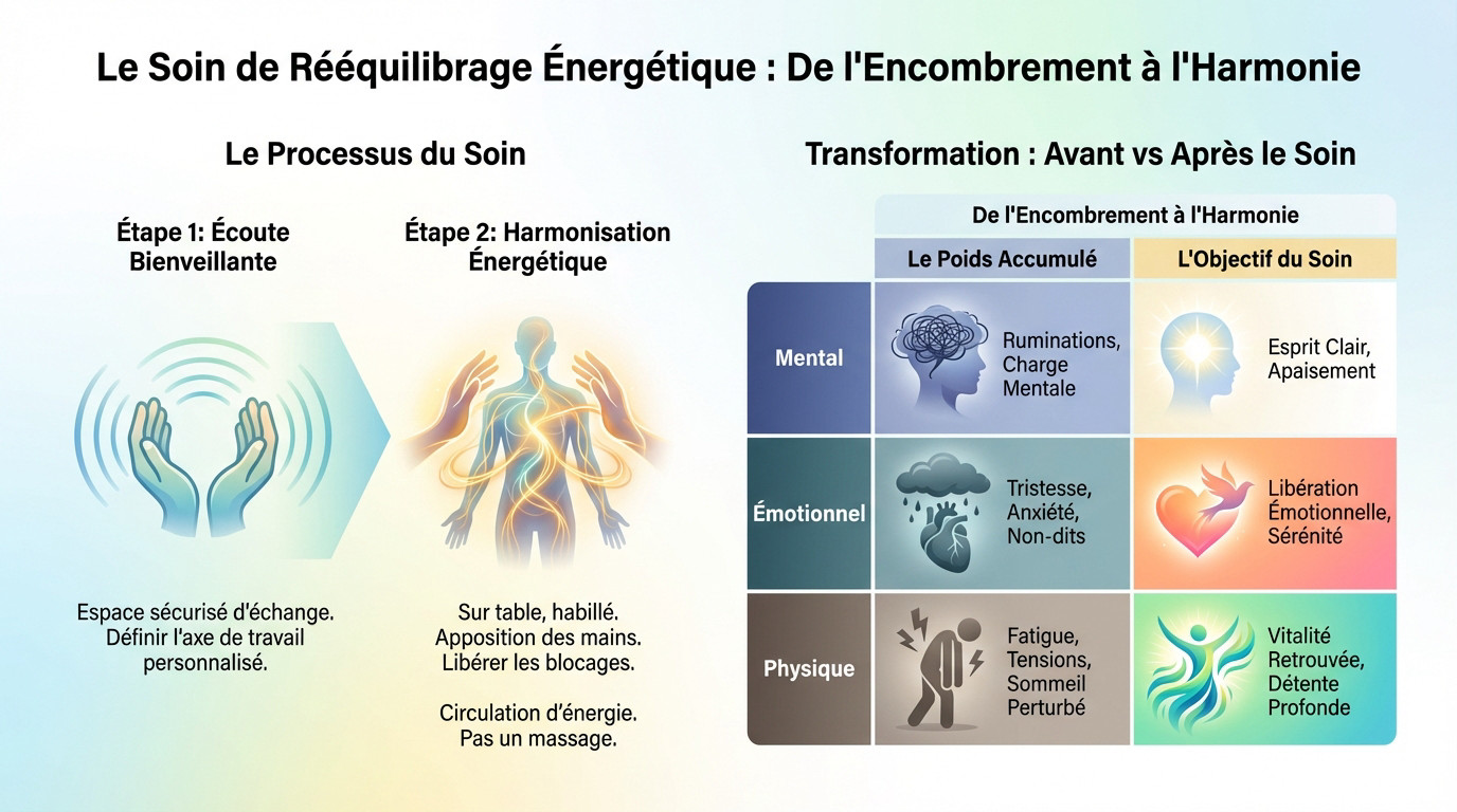 Soin de rééquilibrage énergétique à Lyon : du blocage à l'harmonie