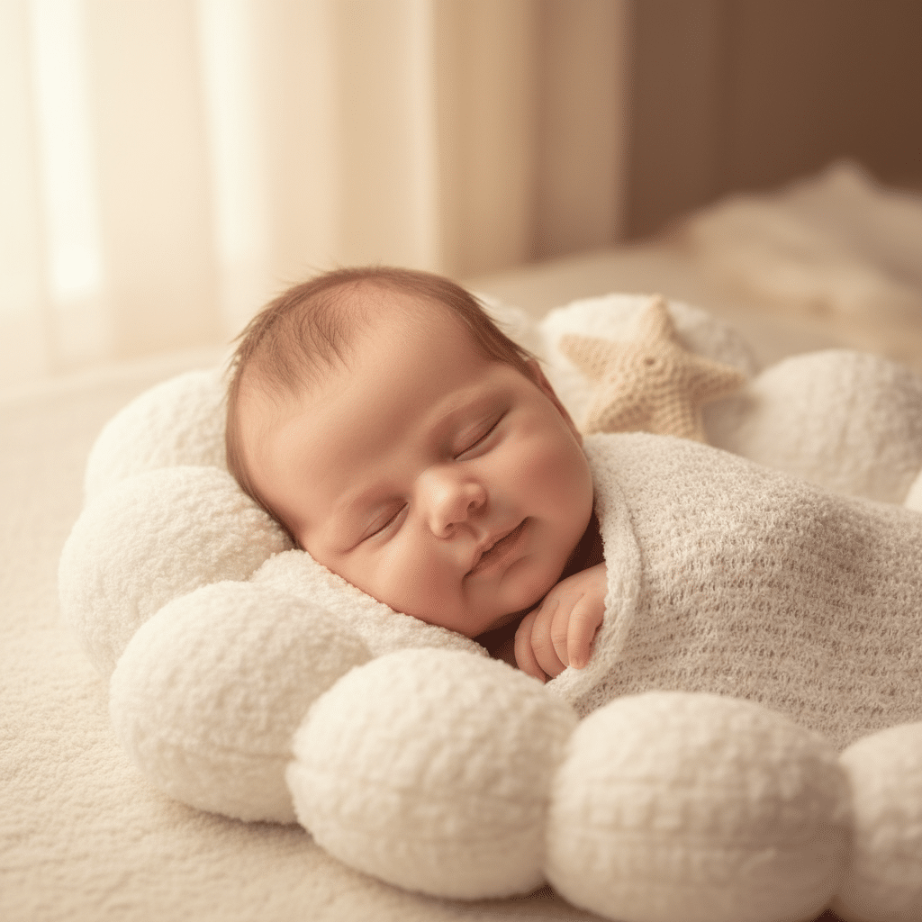 Bébé dormant paisiblement après soulagement naturel des coliques par magnétisme