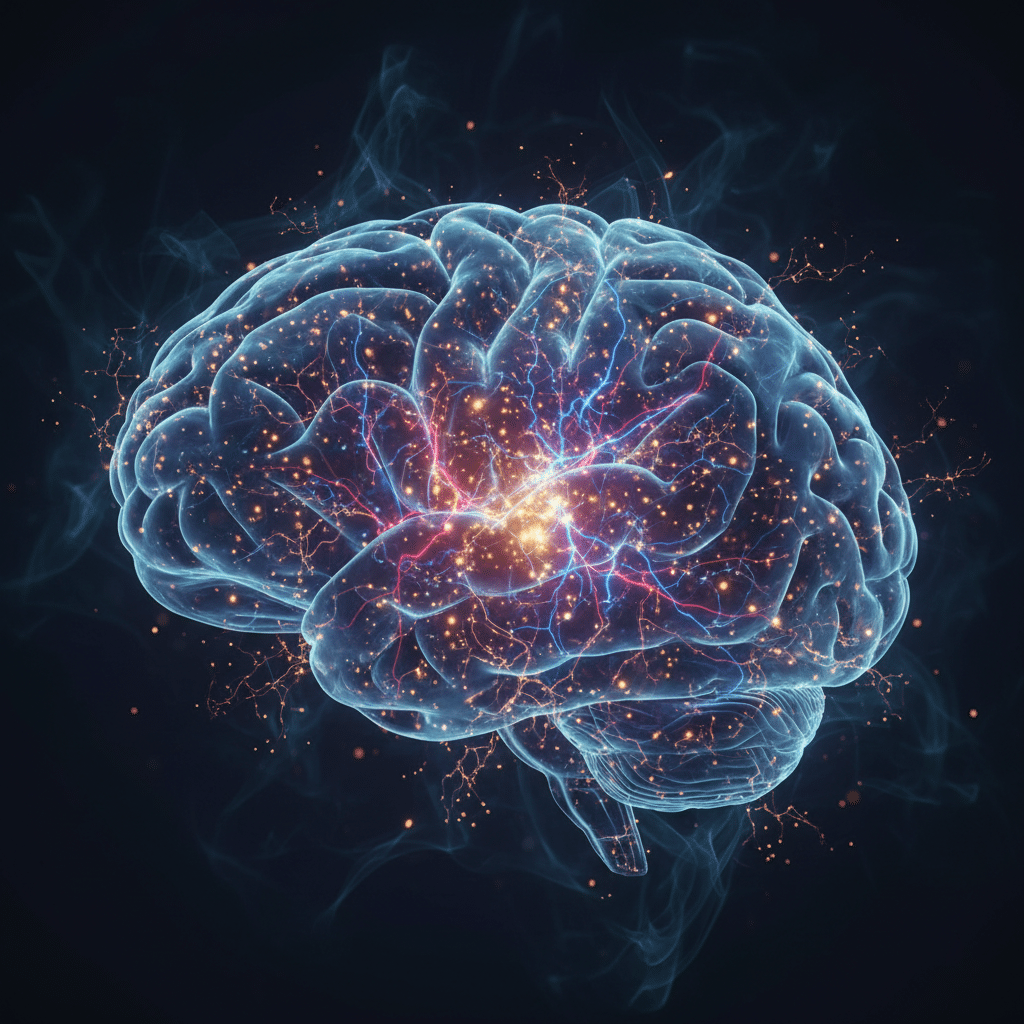 Cerveau et voies neurales illustrant la perception de la douleur modifiée par l’hypnose