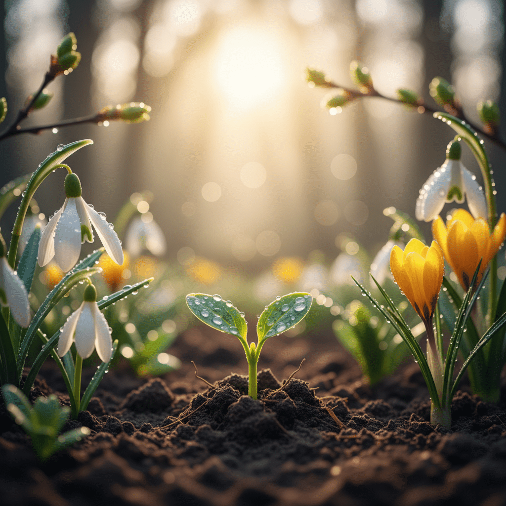 Nouvelle vie et renouveau printanier symbole espoir fertilité naturelle