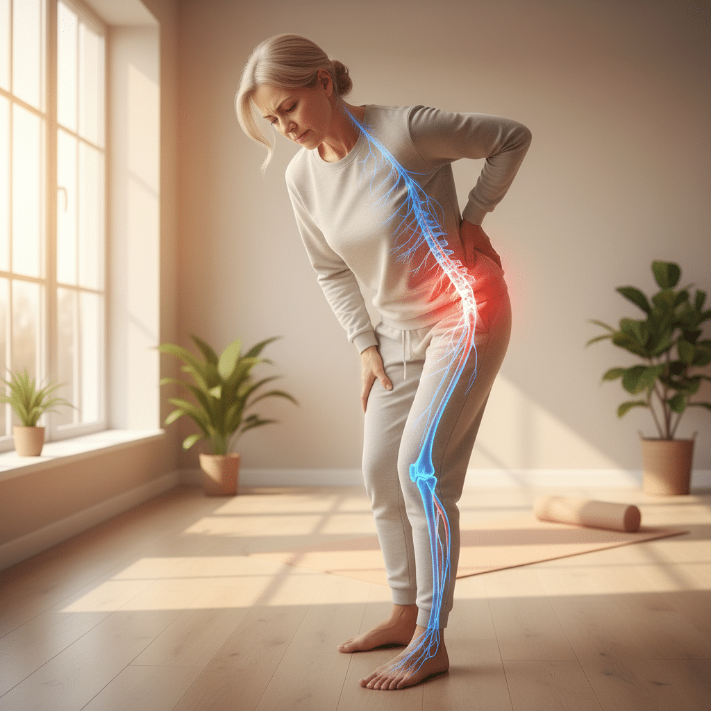 Douleur de sciatique irradiant du bas du dos vers la jambe - rebouteux Lyon
