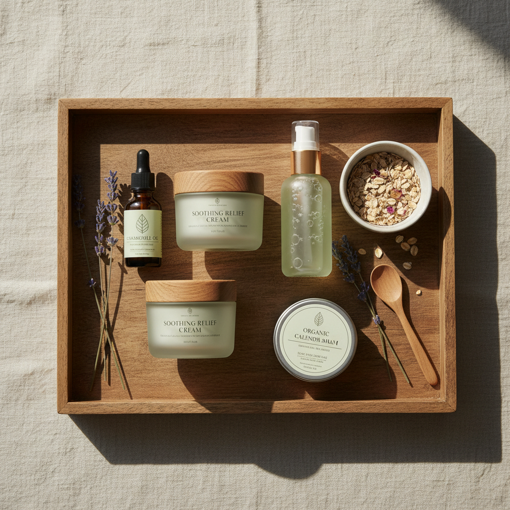 Soins naturels peau sensible eczema psoriasis routine apaisante coupeur de feu